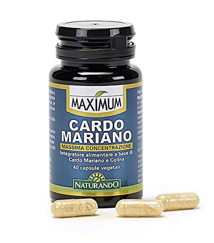 Naturando Maximum Cardo Mariano Integratore Per La Funzionalità Epatica A Base Di Cardo Mariano E Colina - 40 Capsule