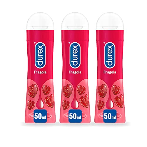 Durex Gel Strawberry 50 Ml X2, Gel Lubrificante Intimo Sessuale, Aromatizzato Alla Fragola, 100 Ml (Pack Of 3)