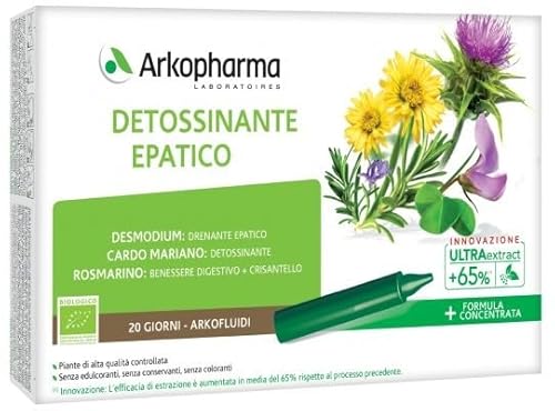Arkofluidi Us Detossinante Integratore Alimentare 20 Fiale