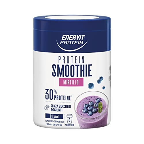 Enervit, Barattolo Smoothie Al Mirtillo, Barattolo Da 320 Grammi, Antiossidante, Con Proteine Di Pisello E Riso E Vitamina C, 100% Vegetale