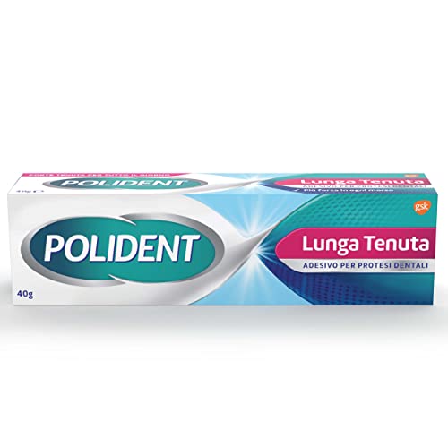 Polident Lunga Tenuta, Adesivo Per Protesi Dentale, Fino A 12 Ore Di Tenuta Giornaliera, Gusto Menta Delicata, 40 G