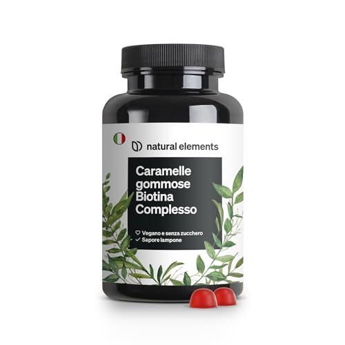 Biotina Caramelle Gommose – 120 Gummies Ad Alto Dosaggio – 5.000 Μg Di Biotina Per Dose Giornaliera – Gusto Lampone – Vegano E Senza Zucchero – Integr