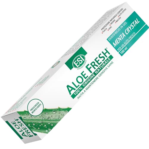 Esi - Aloe Fresh Menta Crystal, Dentifricio Con Menta E Xilitolo, Aiuta A Prevenire Carie E Gengiviti, Dona Una Piacevole Sensazione Di Freschezza, Se