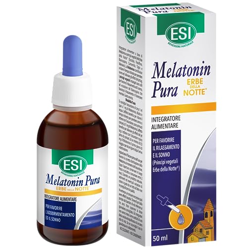 Esi - Melatonin Pura Con Erbe Della Notte, Integratore Alimentare In Gocce Con Melatonina, Passiflora, Biancospino E Camomilla, Favorisce Il Sonno, Se