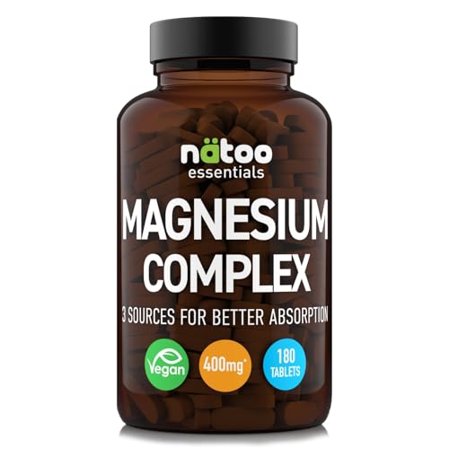 Nätoo Magnesio Completo - Integratore Stanchezza, Affaticamento E Metabolismo Energetico - Con Magnesio Bisglicinato, Citrato E Carbonato - 180 Compre