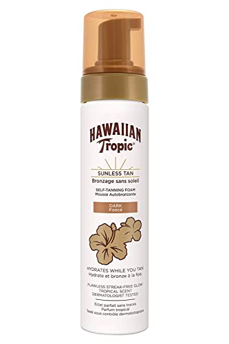 Hawaiian Tropic - Self Tanning Foam Dark, Autoabbronzante In Mousse Per Pelli Scure, Formato 200 Ml, Con Aloe Vera E Vitamina E