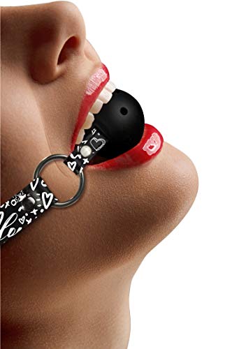 Shots Ouch! Graffiti - Love Street Art Fashion Breathable Ball Gag - Black