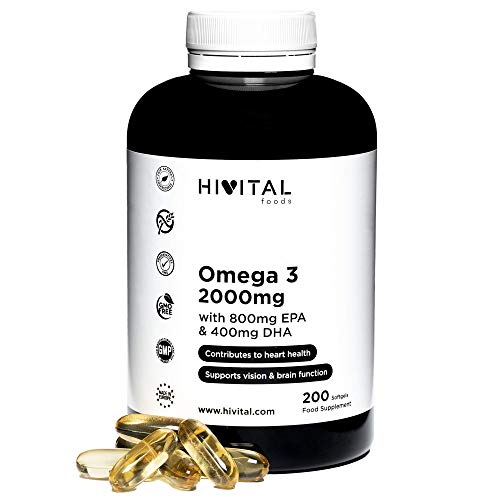 Omega 3 2000 Mg | 200 Capsule Per Più Di 3 Mesi | Con 800 Mg Di Epa, 400 Mg Di Dha E Vitamina E. L'Unico Con Olio Di Pesce Spagnolo Che Contribuisce A