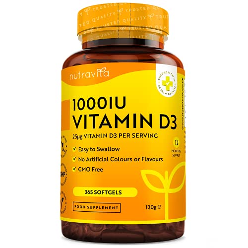 Vitamina D3 1000 Iu - 365 Capsule Soft Gel (1 Anno) - Integratore In Pillole Di Vitamina D Colecalciferolo Per Il Mantenimento Di Ossa Forti, Denti Sa