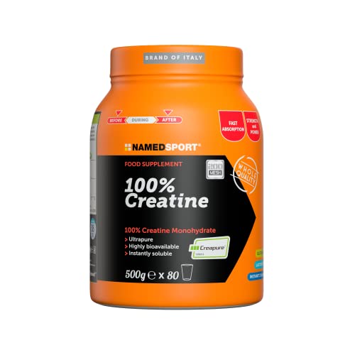 Namedsport> 100% Creatine 500 Grammi, Creatina Monoidrato In Polvere, La Creatina Incrementa Le Prestazioni Fisiche In Caso Di Attività Ripetitive, Ad
