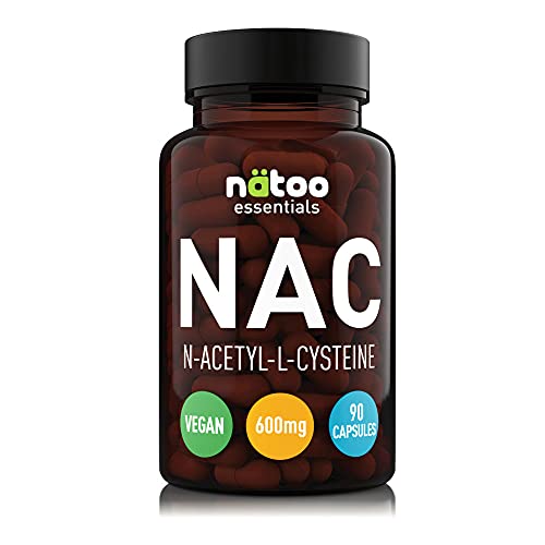 Nätoo 90 Capsule Nac N-Acetil-Cisteina 600Mg, Integratore Alimentare Di N- Acetilcisteina, Derivato Dell’Aminoacido L-Cisteina. Precursore Dell'Antios