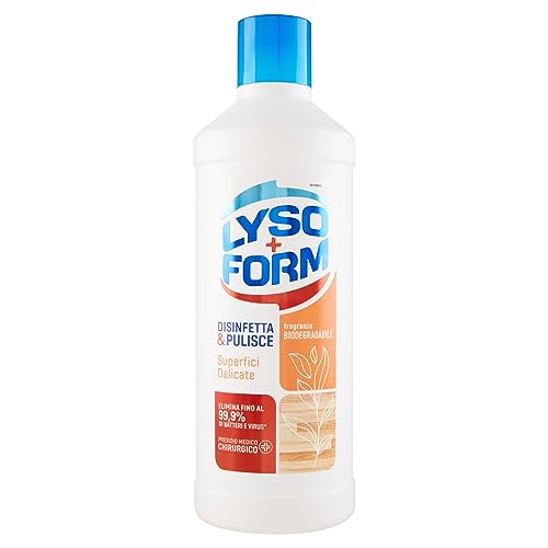 Lysoform Pavimenti Superfici Delicate, Detersivo Pavimenti, Adatto A Pavimenti In Legno E Parquet, Aiuta A Rimuovere Gli Allergeni, Lieviti E Muffe, C
