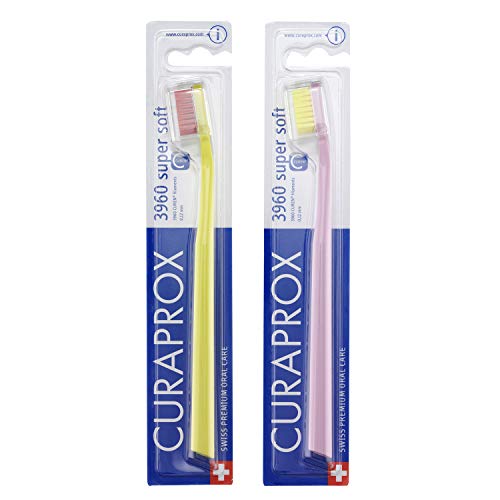Curaprox Cs3960 Handzahnbürste Super Soft, 2 Stück, (Farblich Sortiert, Farbe Nicht Wählbar), Sehr Weiche Zahnbürste, Toothbrush