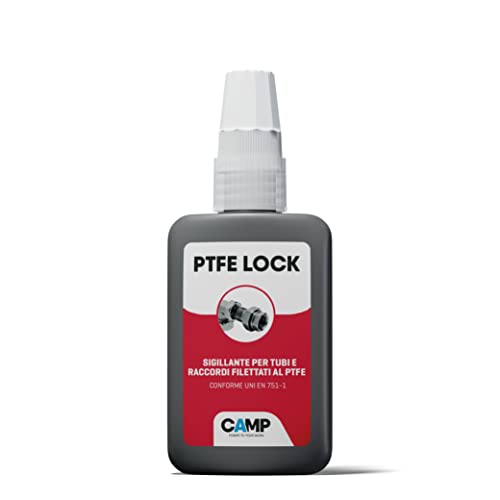Camp Ptfe Lock Sigillante Professionale Additivato Al Ptfe Per Tubi E Raccordi Filettati, Per Impianti Aria, Gas, Acqua, Oli, Color Bianco, 50 Ml