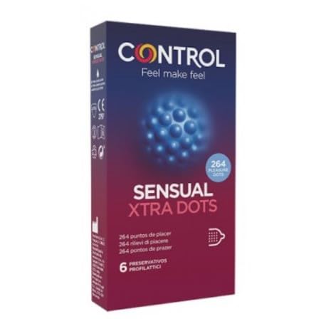 Control Stimulation - Sensual Xtra Dots Profilattico, 6 Profilattici