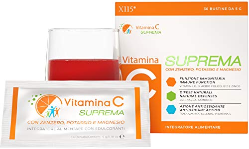 Vitamina C Suprema | Multivitaminico | Difese Immunitarie + Energia | Con Magnesio E Potassio, Vitamine B, Echinacea, Sambuco, Zenzero | Vitamina D, Z