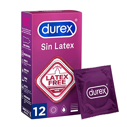 Durex Preservativi Senza Lattice, Classico Senza Lattice, Dermatologicamente Testato, 12 Preservativo