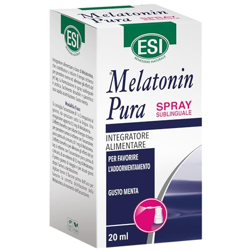 Esi - Melatonin Pura, Integratore Alimentare Di Melatonina Spray, Senza Glutine, Senza Zuccheri E Vegan, Favorisce Il Sonno E Contrasta Stress Ed Effe