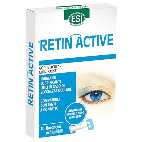 Esi - Retin Active, Gocce Oculari Monodose A Base Di Mirtillo Nero Per Il Benessere Della Vista, Idratanti E Lenitive, Proteggono Gli Occhi Da Condizi