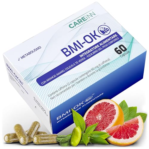 Bmi Ok 60 Caps - Integratore Drenante Forte Naturale Fonte Di Energia Con Cromo, Caffeina, Glutatione E Oleuropeina, Integratore Per Un Benessere Dura