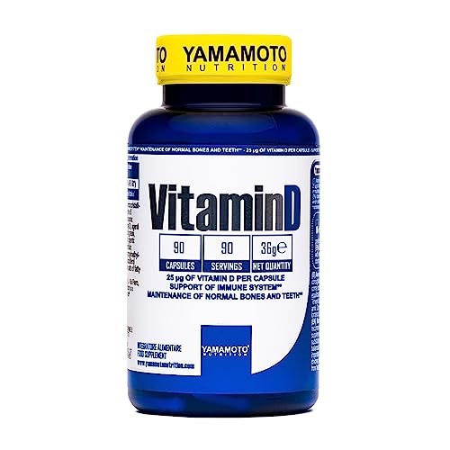 Yamamoto Nutrition, Vitamin D 90 Capsule, Integratore Alimentare Con Vitamina D, Aiuta L'Organismo Ad Assorbire Calcio E Fosforo, 25 Mcg Per Capsula