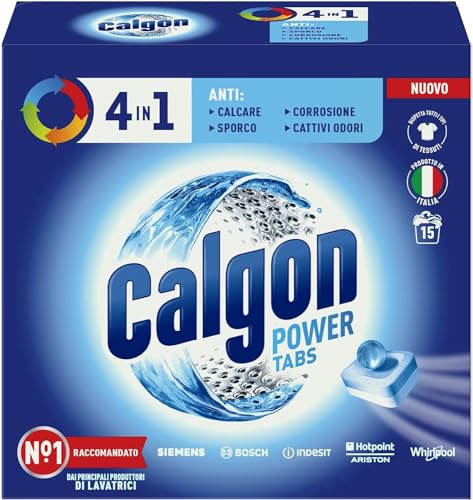 Calgon Tabs 4 In 1 Anticalcare Lavatrice, Confezone Da 15