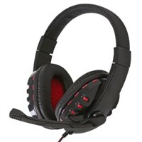Omega Fs Auricular+Mic Gaming Usb Negro-Rojo