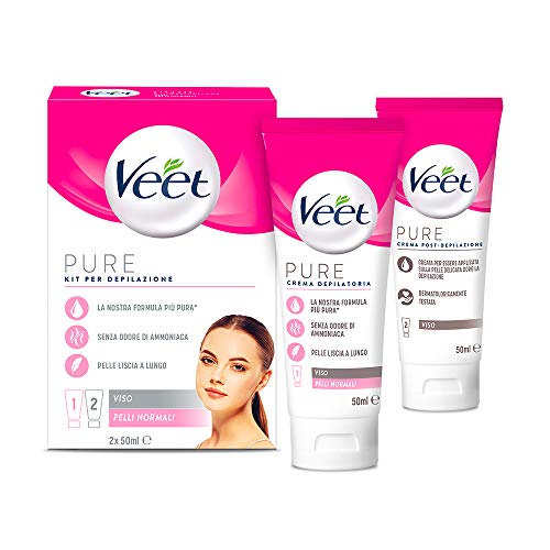 Veet Kit Completo Depilazione Viso, Crema Depilatoria E Crema Post Epilazione, 2X 50 Ml