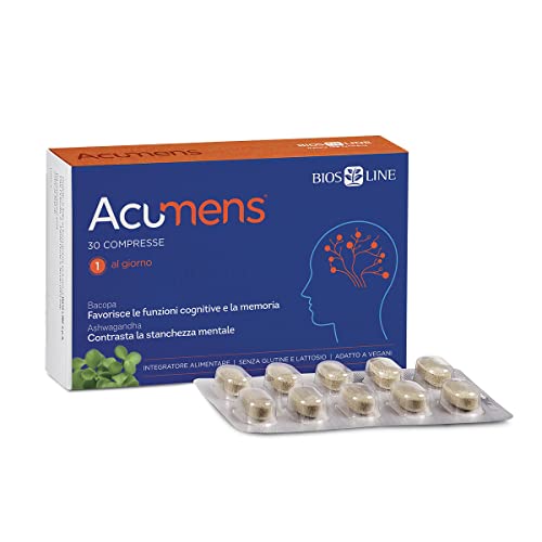Bios Line Acumens 30 Compresse, Integratore Memoria E Concentrazione Ideale Nei Periodi Di Stress, Studio O Lavoro Intenso, Integratore Stanchezza Men