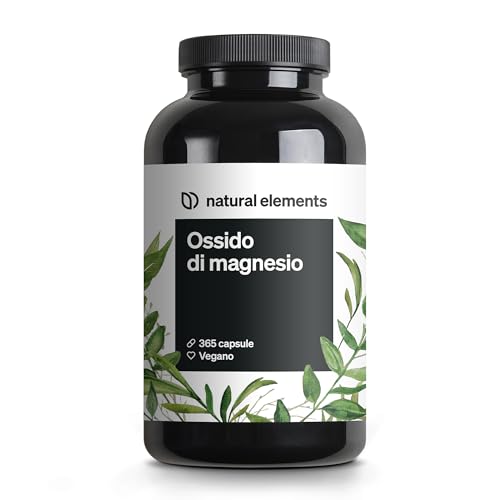 Magnesio – 365 Capsule – 667 Mg Di Ossido Di Magnesio, Di Cui 400 Mg In Ogni Capsula – Natural Elements – Testato In Laboratorio, Alto Dosaggio, Vegan