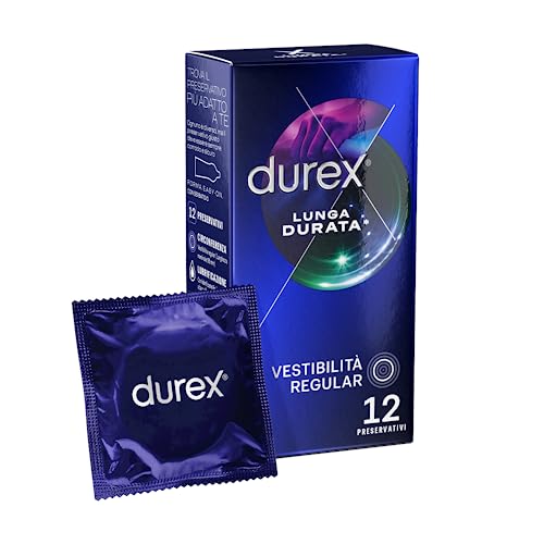 Durex Settebello Lunga Durata Preservativi, 12 Profilattici Lubrificati