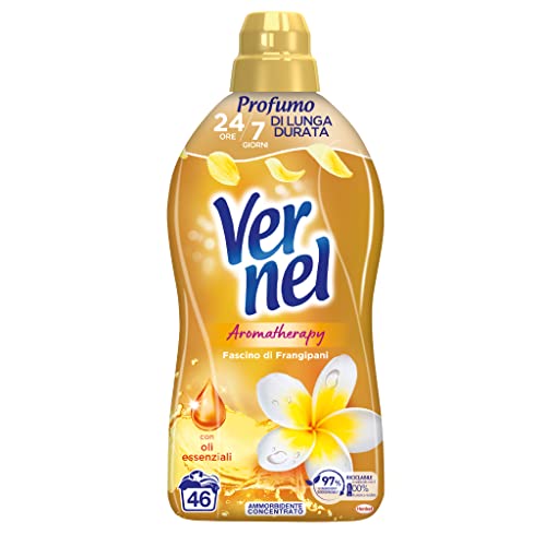 Vernel Aromatherapy Fascino Di Frangipani, Ammorbidente Lavatrice Concentrato, Sensazione Di Profumo Come Appena Lavato, Confezione Singola Da 46 Lava