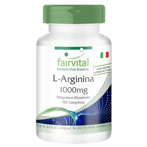 Fairvital | L-Arginina 1000Mg - 100 Compresse - Altamente Dosate - L-Arginina Hcl