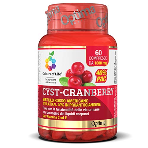 Colours Of Life Cyst Cranberry - Integratore Di Frutti Di Mirtillo Rosso - Per La Funzionalità Delle Vie Urinarie E Il Drenaggio Dei Liquidi - Senza G