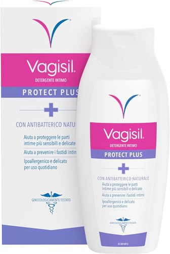 Vagisil Detergente Intimo Donna Protect Plus, Sapone Intimo Per L'Igiene Quotidiana, Antibatterico, Con Olio Di Neem E Tea Tree Oil, 250 Ml