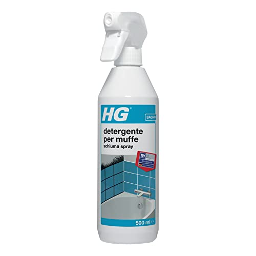 Hg Schiuma Spray Per La Rimozione Della Muffa E Detergente, Rimuove Le Macchie Di Muffa Da Pareti, Piastrelle, Guarnizioni Del Bagno E Altro - 500 Ml