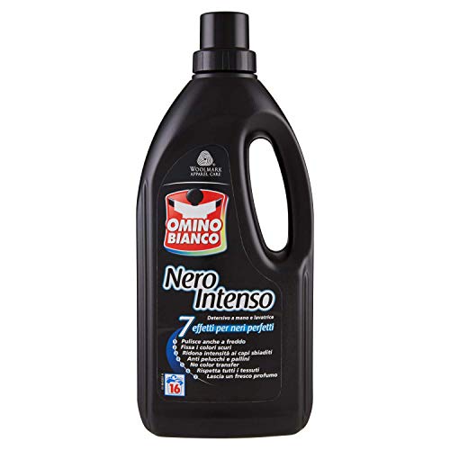 Omino Bianco - Detersivo Liquido Lavatrice, Specifico Per Bucato Nero Intenso, 7 Azioni, Con Tecnologia Rinnova Nero, 1000 Ml