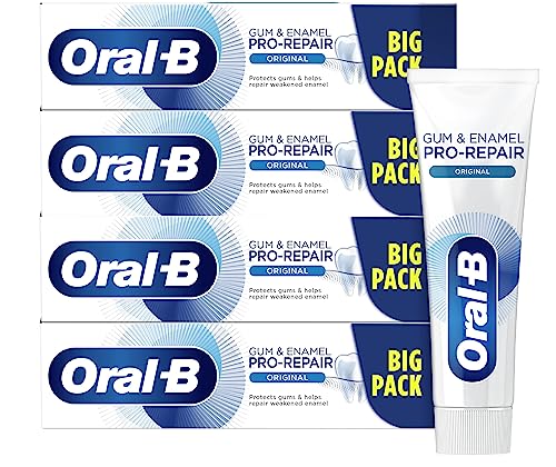 Oral-B Dentifricio Pro Repair, Gengive E Smalto, Neutralizza I Batteri, Riduce Le Irritazioni Ripristina I Minerali Dello Smalto, Original, 4 Confezio