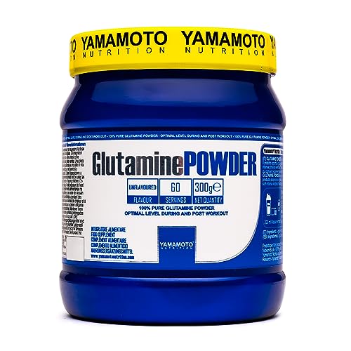 Yamamoto Nutrition Glutamine Powder 300 Gr, Integratore A Base Di L-Glutammina In Polvere, Amminoacidi Per Sportivi, Non Aromatizzato