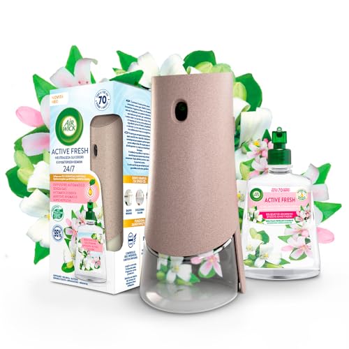 Air Wick Active Fresh Deodorante Per Ambienti, Confezione Con 1 Diffusore Automatico Senza Gas, 1 Ricarica Alla Fragranza Bouquet Di Gelsomini 228Ml,