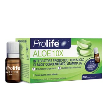 Zeta Farmaceutici Prolife Aloe 10X Integratore Probiotico, 10 Flaconi Da 8Ml