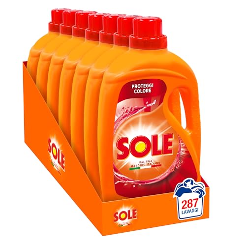 Sole Detersivo Lavatrice Proteggi Colore 287 Lavaggi, (7X41), Formula Igienizzante, Detersivo Lavatrice Liquido Proteggi Colore, Rimuove Le Macchie A