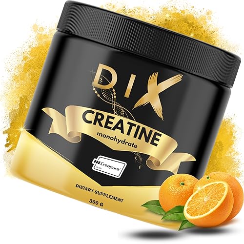 Creatina Monoidrato Creapure® | Polvere | Puro Al 100% | Con Sapore | Qualità Premium | Culturismo | Forza | 300 G | Creatine (Arancia)