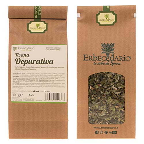 Erbecedario - Tisana Depurativa Con Tarassaco E Ortica, Infuso Diuretico Effetto Detox, Infuso Depurativo Fegato Elimina Tossine E Scorie In Eccesso, 