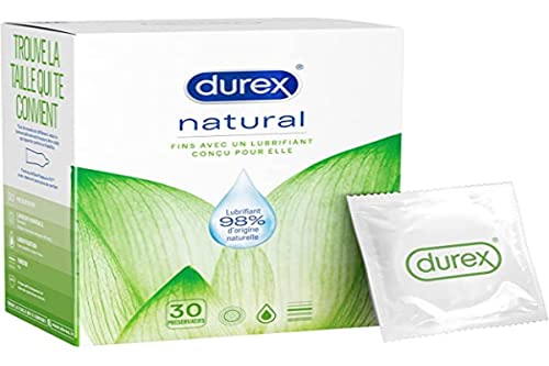 Durex Natural - 30 Preservativi Fini E Lubrificati A Base D'Acqua