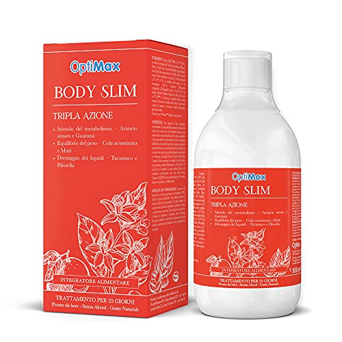 Optima Naturals Optimax Body Slim - Integratore Liquido Pronto Da Bere A Base Di Estratti Vegetali - Senza Glutine E Vegano, 500 Ml