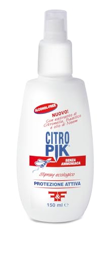 Citropik Spray, Spray Ecologico - Protegge Dalle Punture Degli Insetti, A Base Di Oli Essenziali Di Citronella, Basilico E Olio Di Neen, Senza Alcool