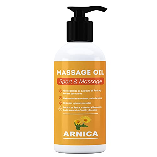 Arnica - Olio Da Massaggio Con Estratto Di Arnica, Calendula E Hamamelis - Recupero Muscolare - Effetto Rilassante Per Dolori Muscolari, Schiena, Spal