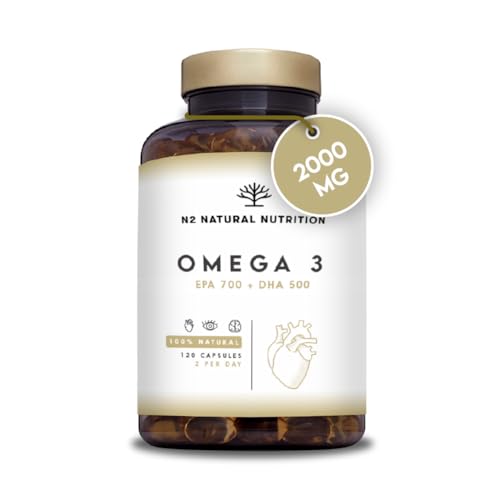 Omega 3 Olio Di Pesce | 2000Mg Massima Concentrazione | 700 Mg Epa Et 500 Mg Dha | Vitamina E | Aiuta A Migliorare E Proteggere Vista, Cervello E Cuor
