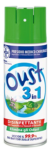Oust 3 In 1 - Deodorante Per Ambienti, Elimina Odori, Disinfettante - Confezione Da 2 X 400Ml